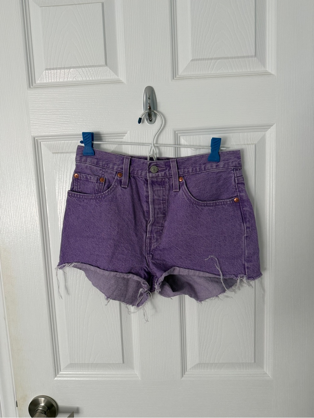 LEVI Purple Denim Cutoff Shorts - Unbranded